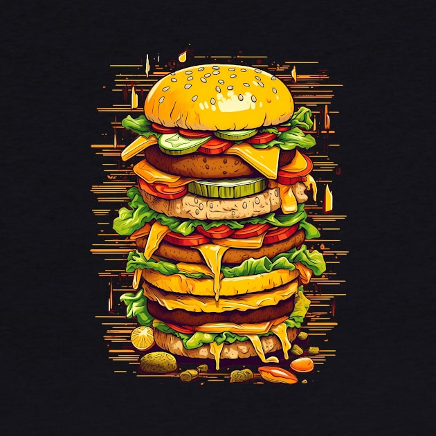 Big burger cheeseburger huge fast food by KATTTYKATTT